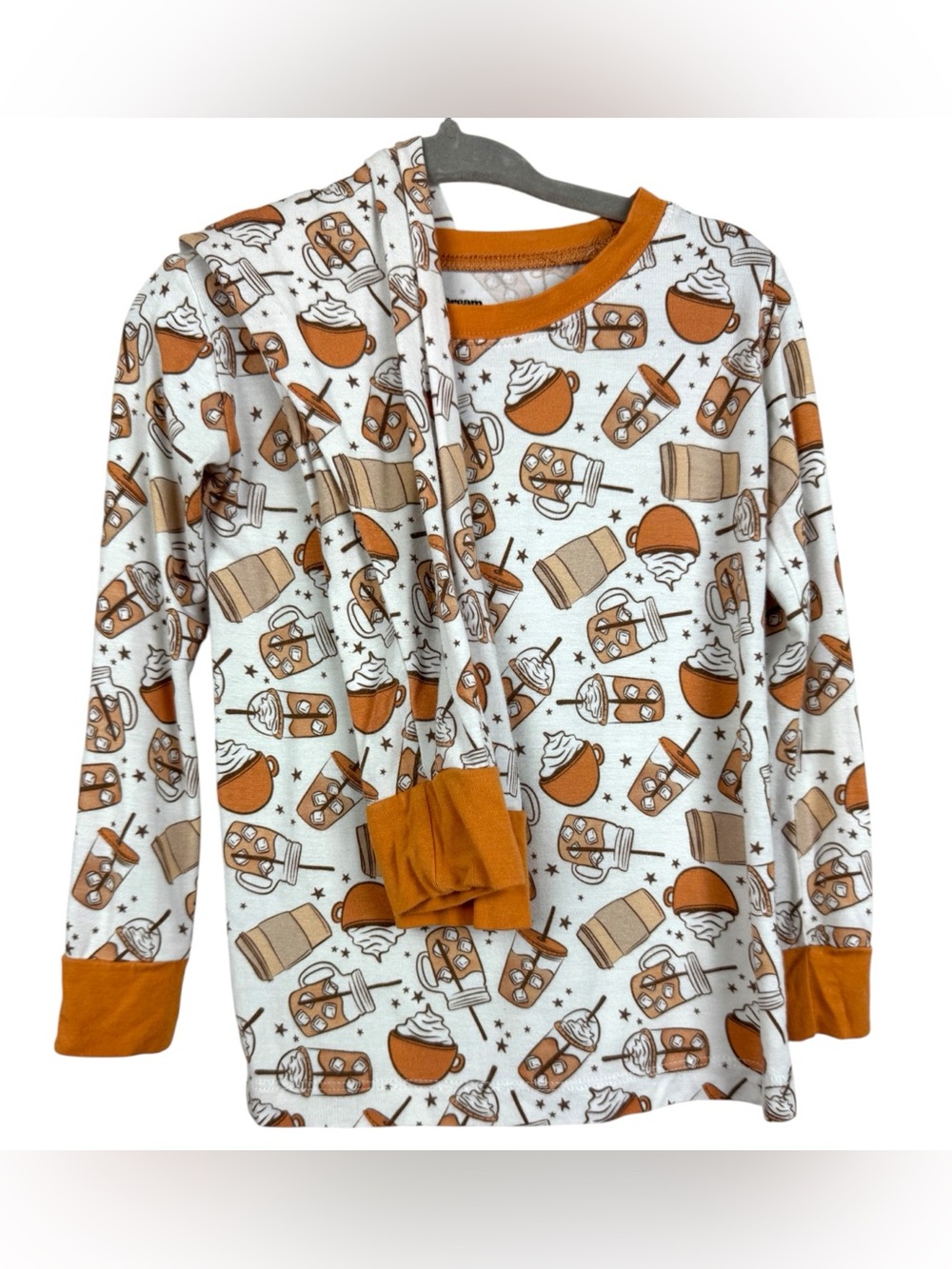 Dream big little co-bamboo pajamas-Fall Coffee print 2T